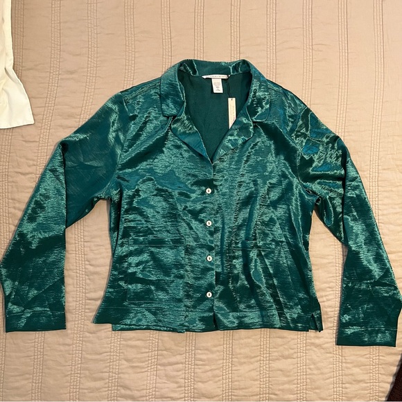 Victoria's Secret Tops - Victoria's Secret Rich Teal Green pajama Blouse Top